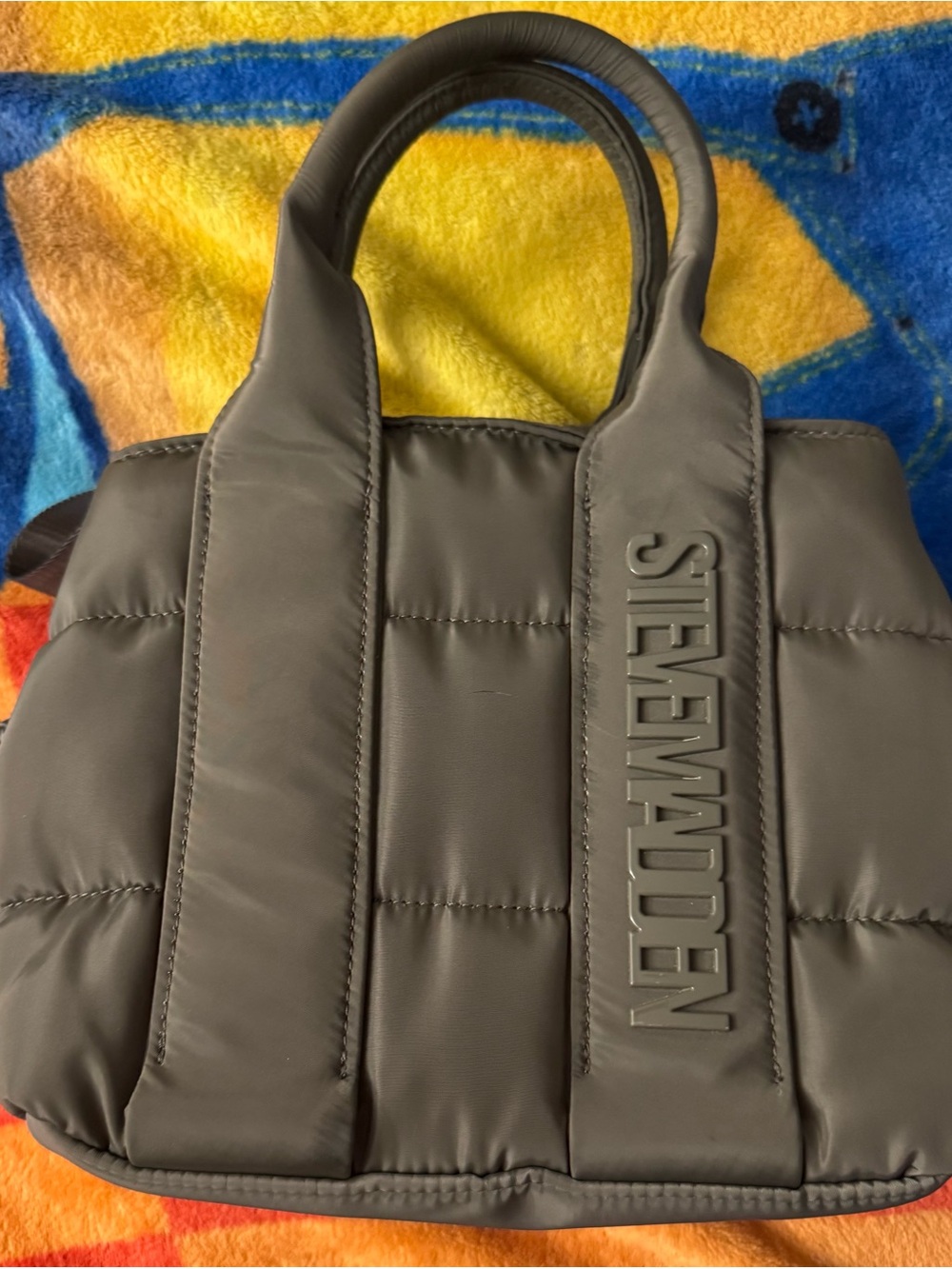 Steve Madden Bbando Quilted Nylon Satchel in Juniper